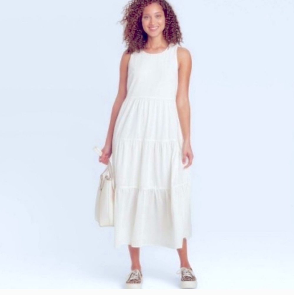 a new day White Maxi Dress XS NWT